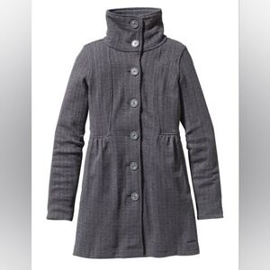 Patagonia Womens M Better Sweater Pea Coat MEDIUM gray jacket.